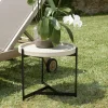 Table d'appoint ronde de jardin plateau béton beige pieds métal HERCULE