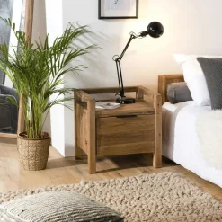 Table de chevet en bois recyclé BELFAST