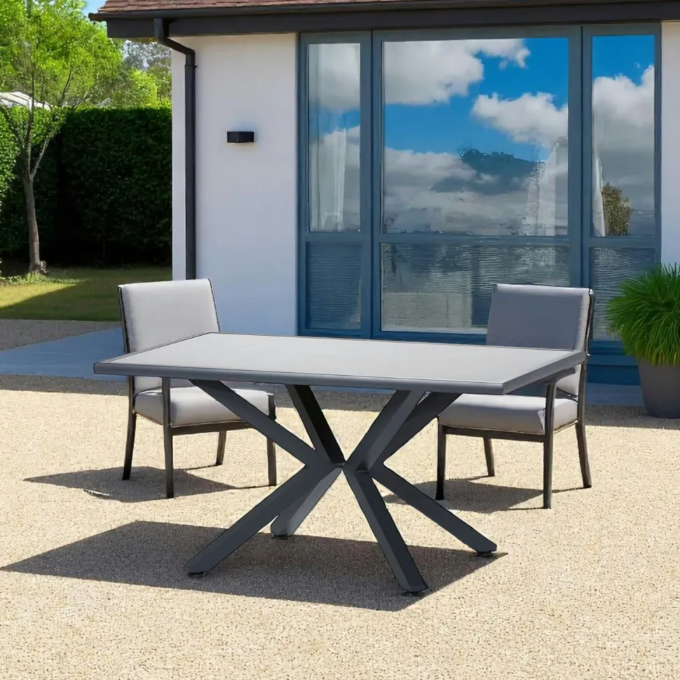 Table de jardin design en aluminium 155 cm LOS