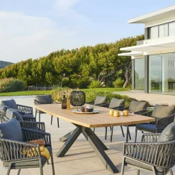Table de jardin en bois d'acacia et aluminium 260 cm IBIZA