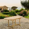 Table de jardin en teck brut ovale extensible 120/180x90x75cm SUMMER