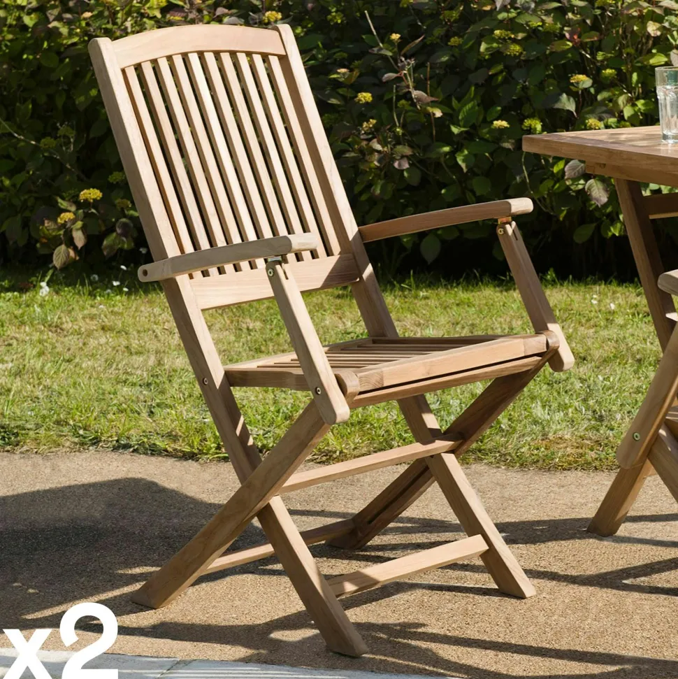 Table de jardin en teck brut rectangle extensible 200/300x120x76cm SUMMER