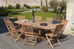Table de jardin en Teck brut carrée pliante 70cm SUMMER