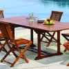 Table de jardin en teck huilé rectangle extensible 180/240x100x75 MACAO