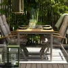 Table de jardin extensible en aluminium gris sable et teck 194/252 cm OSLO