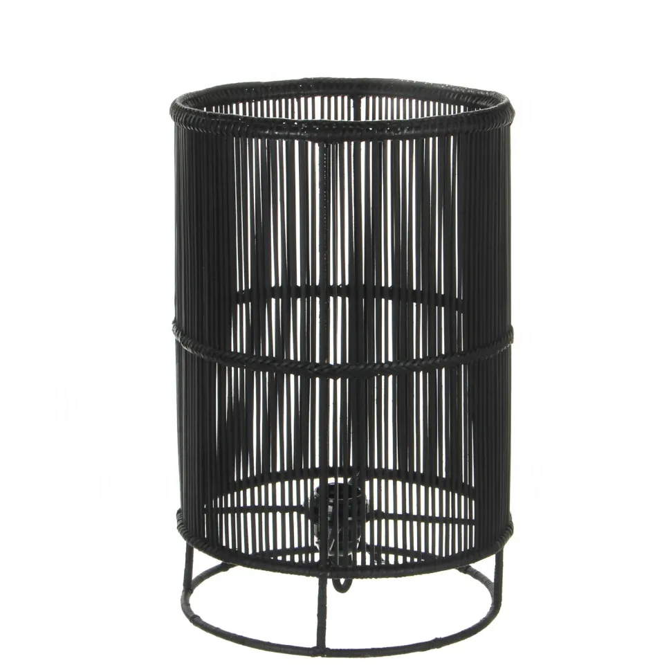 Table de nuit avec rangement effet chêne - pieds noirs JENA