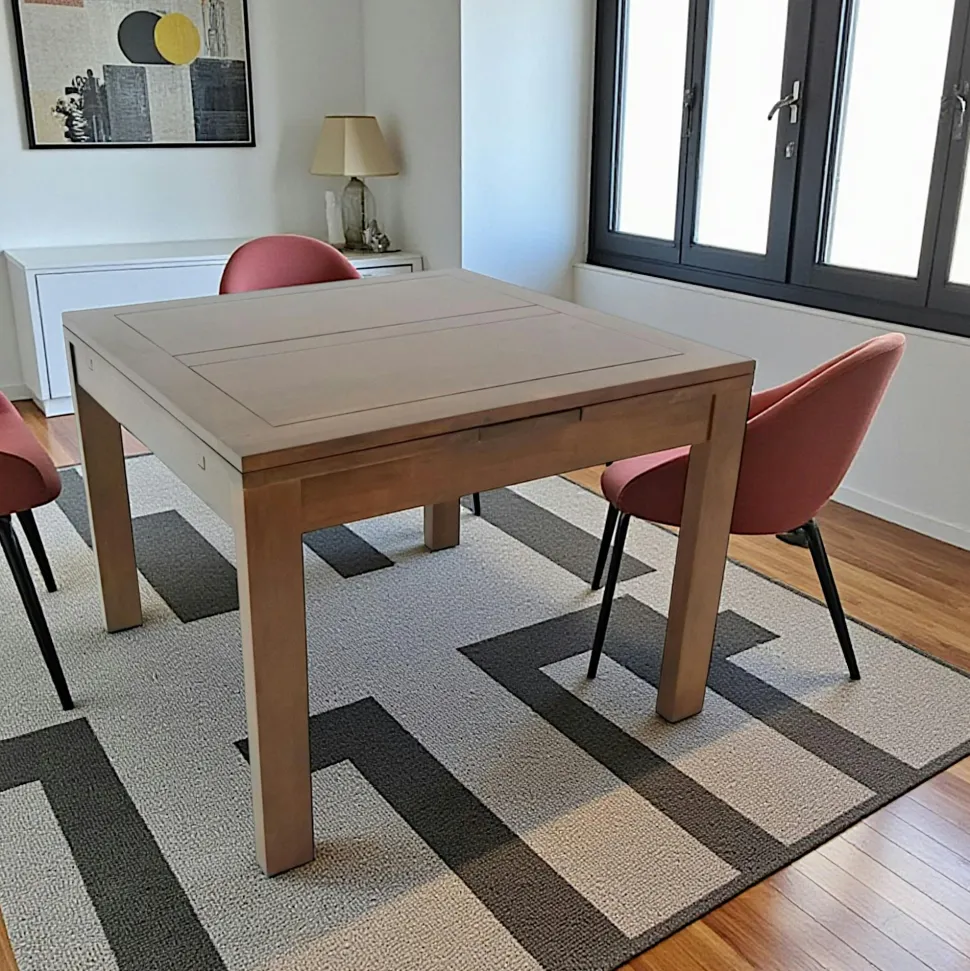 Table de repas Hévéa extensible 100/180x100x76cm OLGA
