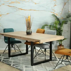 Table de salle à manger extensible en bois recyclé 140-180 cm AUCKLAND