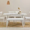Table extensible blanche, rangement intégré 130-165 cm ORINA