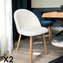 Table extensible design en bois de chêne blanc et verre 200 cm MESSINE