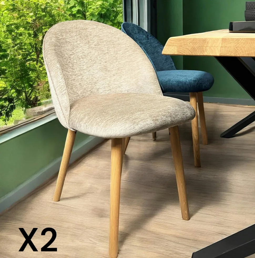Table extensible design en bois de chêne blanc et verre 200 cm MESSINE