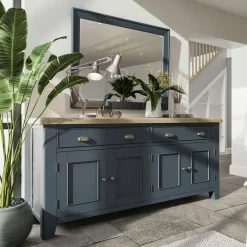 Table extensible en bois finition bleu profond 180-230 cm HOVE