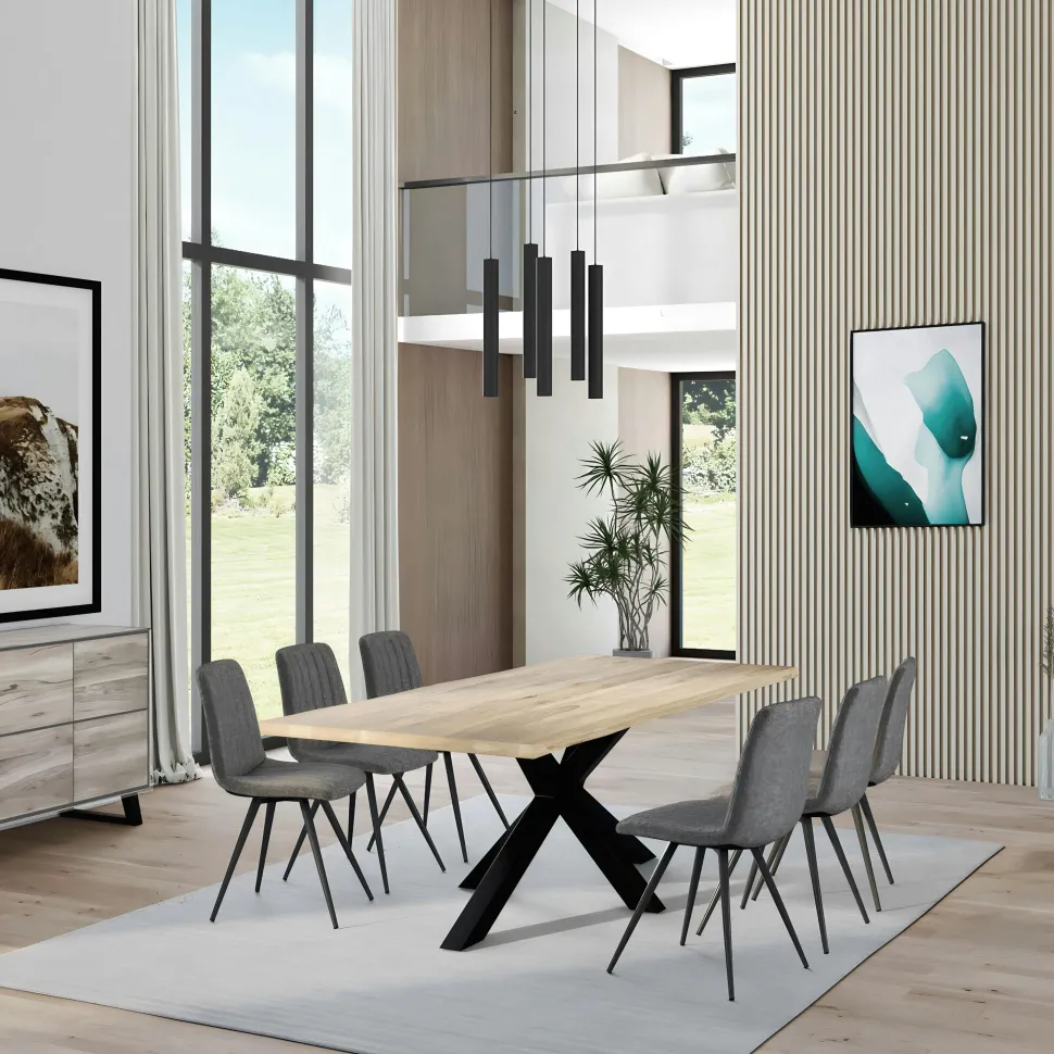 Table extensible en chêne huilé bords naturels 200 cm ETNA