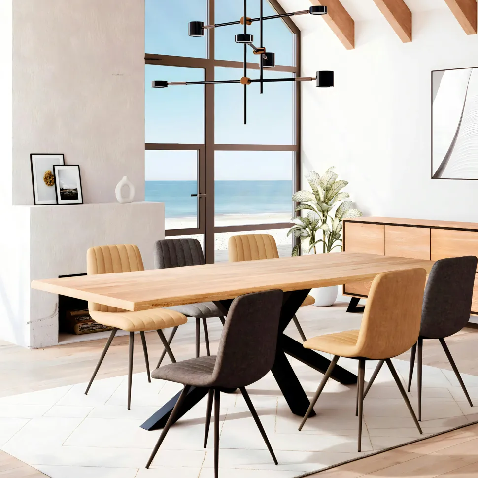 Table extensible en chêne huilé bords naturels 200 cm ETNA