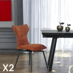 Table extensible en céramique effet rouille 180-280 cm LOMBARDIE