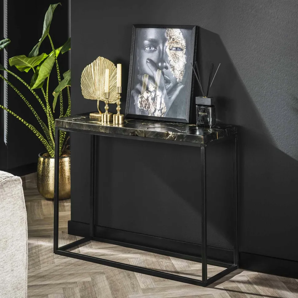 Table gigogne noir et or NOVA (lot de 2 pièces)