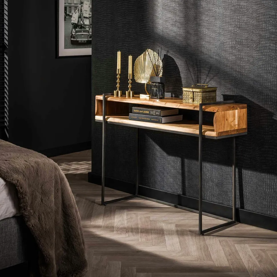 Table gigogne noir et or NOVA (lot de 2 pièces)