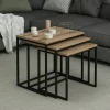 Table gigogne rectangulaire effet noyer (lot de 3) JENA