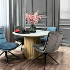 Table marbre et bois 200 cm MASSA