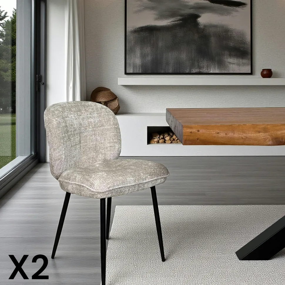 Table pied central bois de chêne et métal 200 cm HUDSON