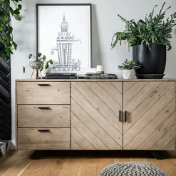 Table pied central bois de manguier 165 cm LUCKNOW
