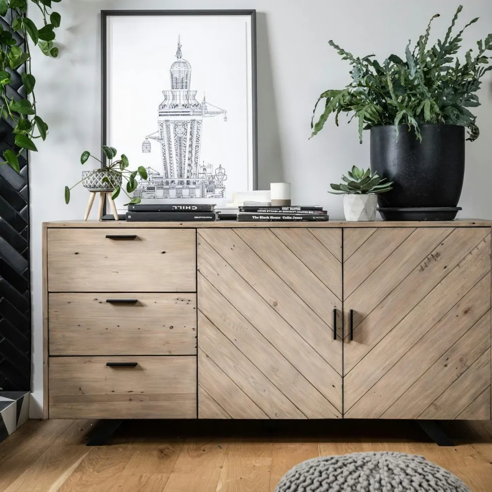 Table pied central bois de manguier 165 cm LUCKNOW