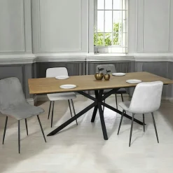 Table pied central en bois de teck recyclé 2 m DEPOK