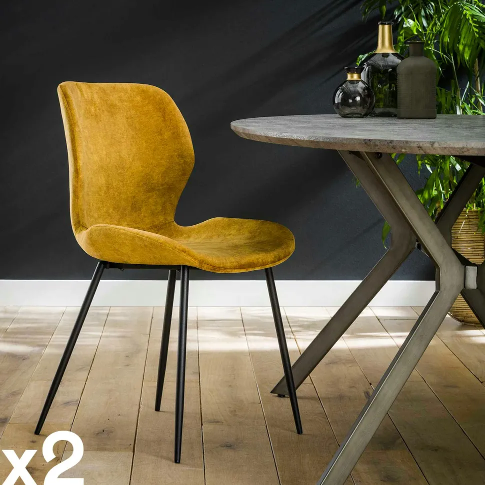 Table pied central en bois recyclé 200 cm CANBERRA