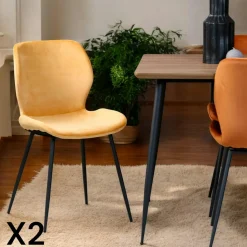 Table pied central en bois recyclé 200 cm CANBERRA
