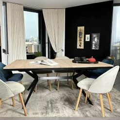 Table rectangulaire extensible en chêne huilé 180 cm PALERME