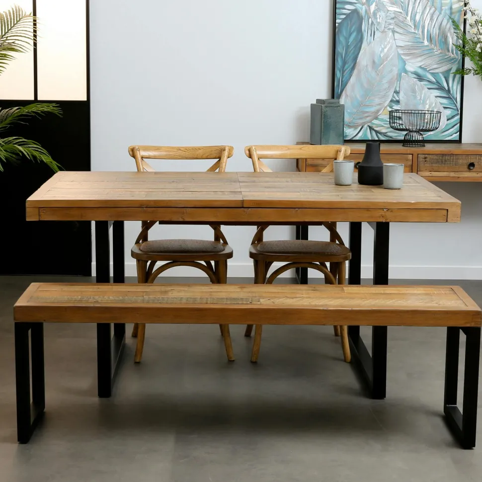 Table Repas Extensible Bois recyclé 180/240x90x77cm BRISBANE