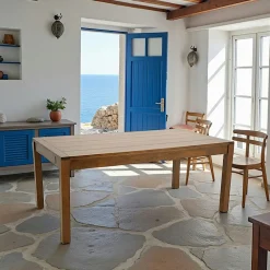 Table repas rectangle extensible 180-280cm hévéa ATTAN
