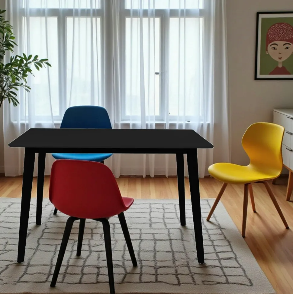 Table ronde en bois noir – style moderne, Ø 105 cm TAMPA