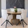 Table ronde en chêne clair avec piètement baguette ø140 cm AMSTERDAM