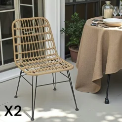 Table ronde en chêne clair avec piètement baguette ø120 cm AMSTERDAM