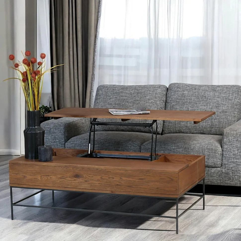 Table ronde en teck massif recyclé 130 cm pied croisé bois SWING