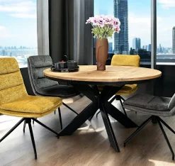 Table ronde extensible en chêne huilé 140 cm PALERME