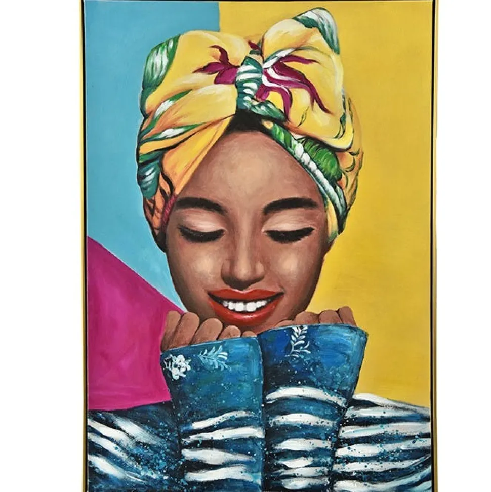 Tableau pop art femme avec coiffe
