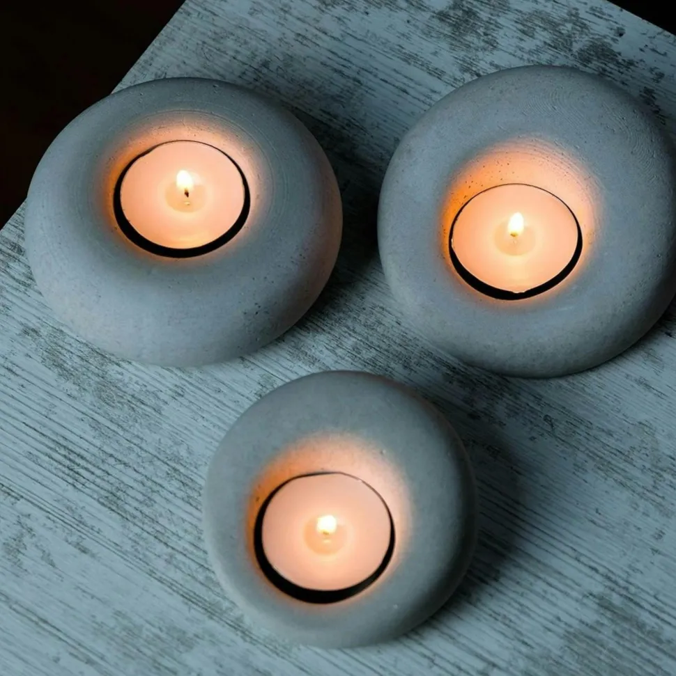 Tableau rond zen beige et bois – nature abstraite (set de 4)