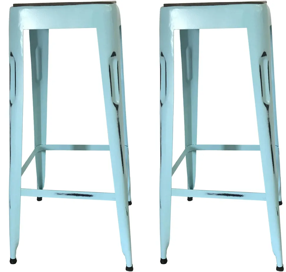 Tabouret de bar blanc (lot de 2) LEEDS
