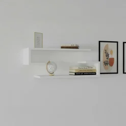 Étagère murale blanche avec retour (lot de 2) MARFA