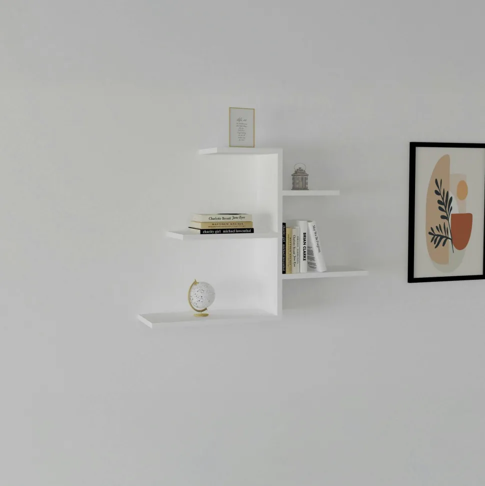 Étagère murale blanche avec retour (lot de 2) MARFA