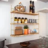 Étagère murale cuisine 3 niveaux - supports dorés AVIALA