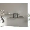 Étagère murale design blanche - 1 cube, 2 plateaux JENA