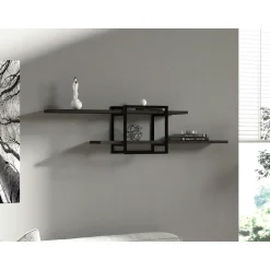 Étagère murale design blanche - 1 cube, 2 plateaux JENA
