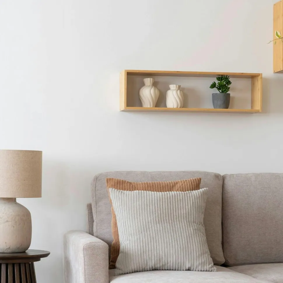 Étagère murale design effet bois clair en zigzag MARFA