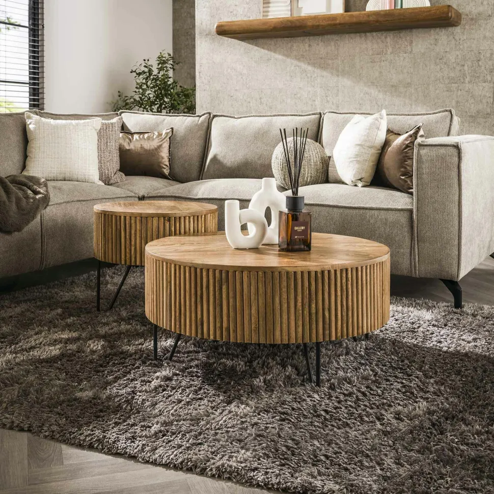 Étagère murale effet bois clair avec retour (lot de 2) MARFA