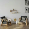 Étagère murale effet bois noyer avec retour (lot de 2) MARFA