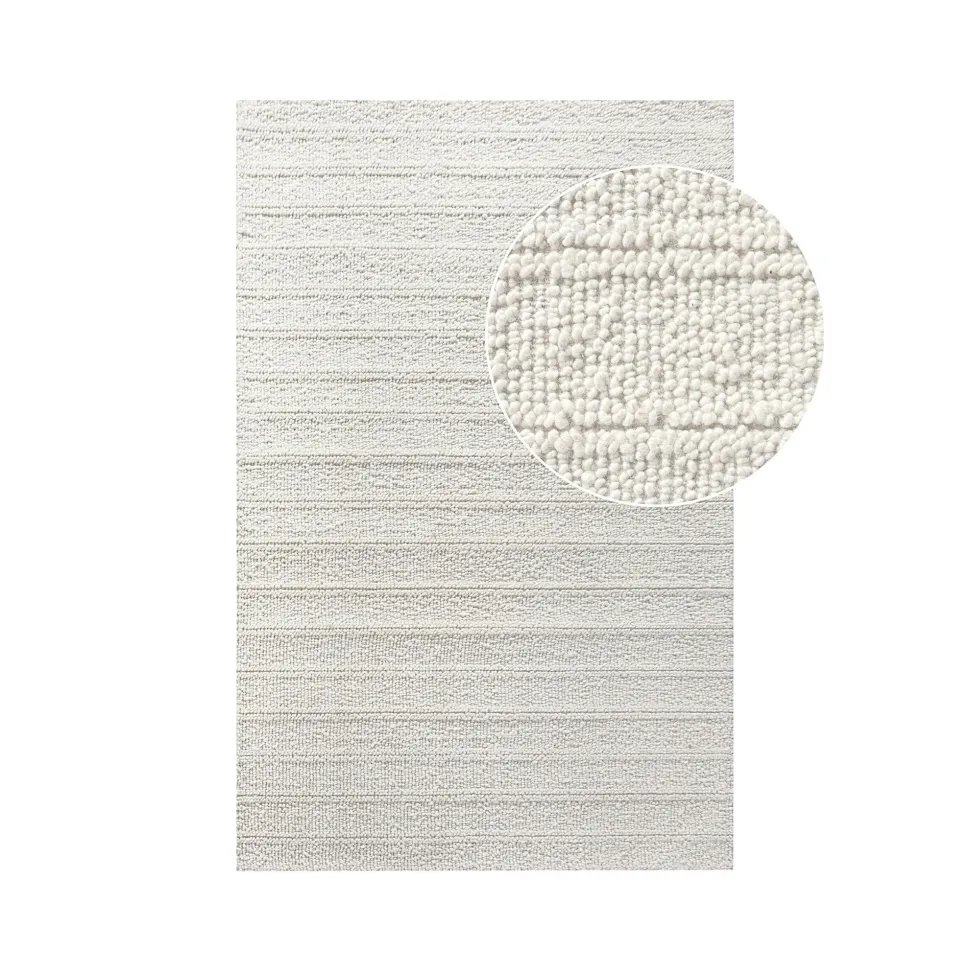 Tapis blanc ivoire en laine tuftée main 200x300 cm FEZ