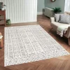 Tapis écru contrasté – motifs graphiques, 160x230 cm ISTANBUL